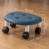 Round Low Rolling Stools Fuax Leather Universal Wheel Small Roller