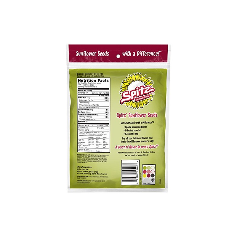 Spitz Chili Lime Flavored Sunflower Seeds, 6 Ounce Bags, 12