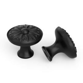 goldenwarm 4 Pack Black Knobs Black Drawer Knobs Black Door Knobs Black Cabinet Knobs Cupboard Door Knobs Wardrobe Knobs Black Cupboard Knobs Vintage Drawer Knobs