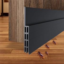 Door Draft Stopper, Ohuhu Under Door Draft Blocker, Door Seal Sweeps, Draft Stoppers Sealing for Bottom of Doors Soundproof Wind Blocker 39" L x2 W (Black 1 Pack)