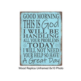 Spiritual God Wall Decor - Religious Gifts for Women - Catholic Gifts for Women - Christian Wall Art - Church Decorations - Inspirational Positive Quotes - Blue Wall Decor - Grateful Wall Art Unframed