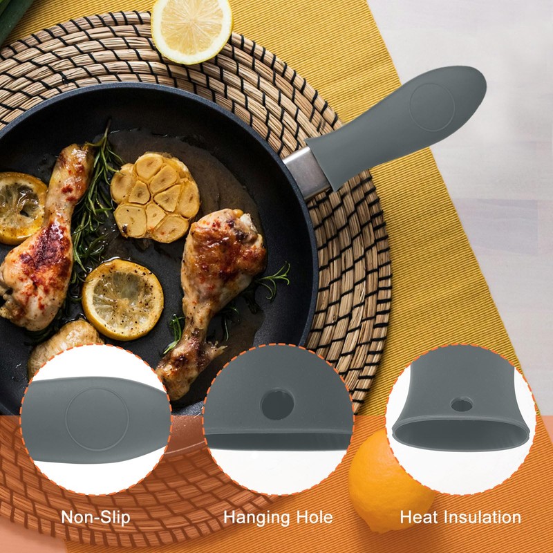 uxcell 2pcs Silicone Hot Handle Holders, Cast Iron Skillet Handle