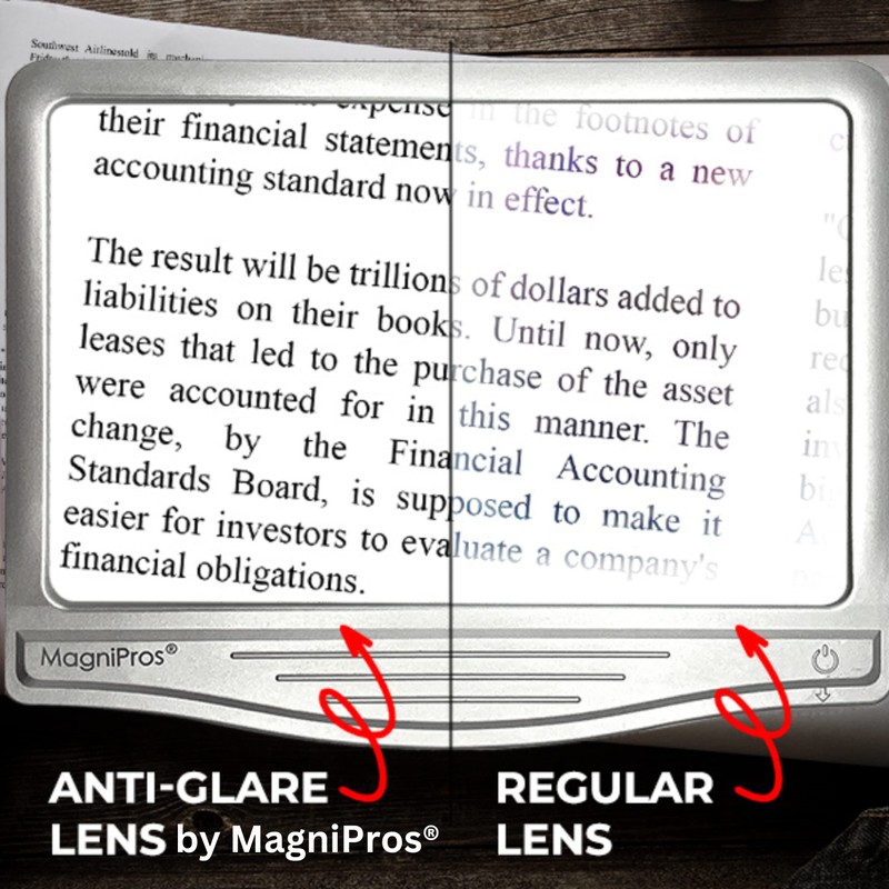 MagniPros 5X [Rechargeable] Large Ultra Bright LED Page Magnifier with
