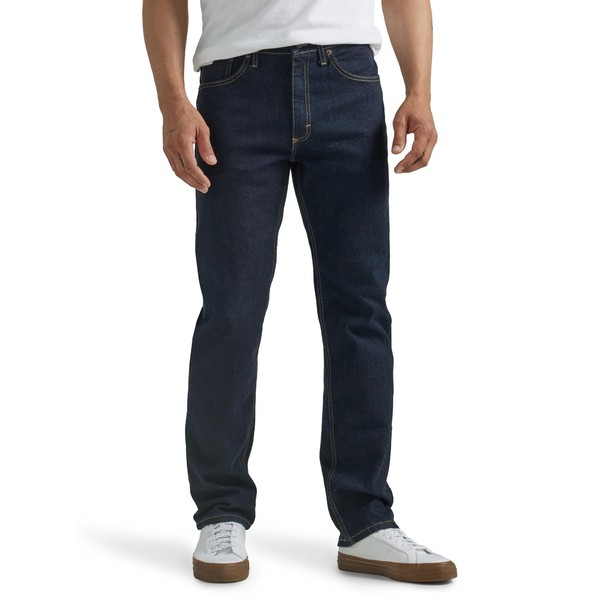 Wrangler Men's Free-to-Stretch Regular Fit Jean, Rinse Denim, 36W x