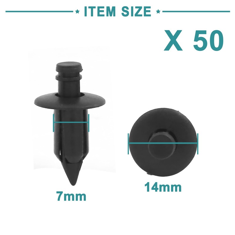 ACROPIX Zipper Rivets Plastic Door Trim Push Pins Universal 7mm