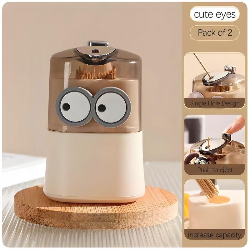 2Pcs Toothpick Holder,Automatic Toothpick Dispensers with 1000,Toothpick Box for Home