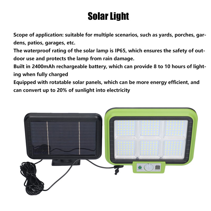 Solar Light Rotatable Panels Rechargeable Battery Motion Sensor Function Waterproof