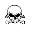 Astute Grace Skeleton Head Crossbones Skull Head Vinyl Decal Die