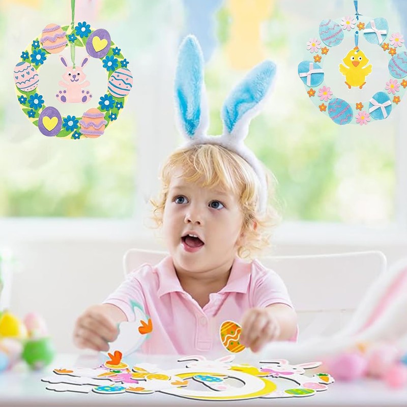 Niwieoi 2 PCS Easter Wreath,Easter Craft,Easter Crafts for Toddlers,Easter Decorations