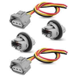 Front Turn Signal Light Wiring Harness Socket Adapter 2PCS Fit for Toyota Tacoma 4Runner Solara Camry GAS -cc Tundra Sequoia Corolla Highlander GAS -cc Highlander ELECTRIC/GAS -cc Replace 9007560060