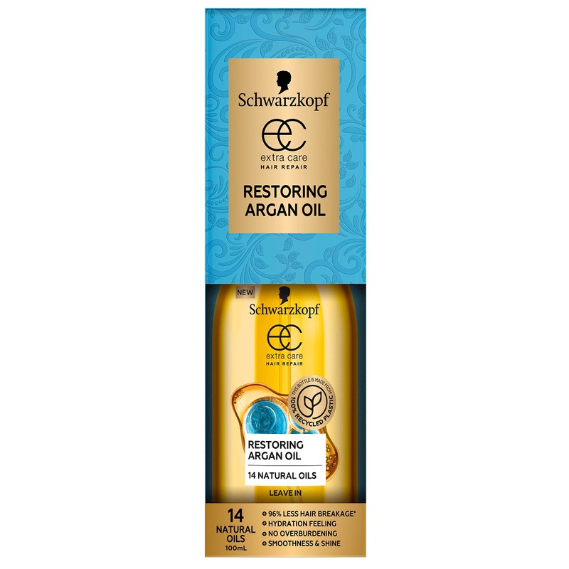 Schwarzkopf Extra Care Restoring Argan Oil,Strengthening Hair Oil Treatment, Contains