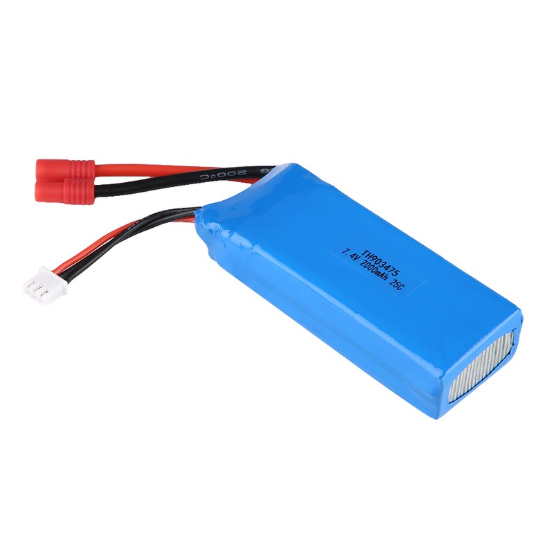 1 Pcs 2S 7.4V 25C 2000mAh Solid Banana Plug Rechargeable