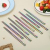Evanda Rainbow Chopsticks, 10 Pairs Reusable Chop Sticks, Metal Chopsticks,