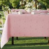 SASTYBALE Tablecloth Rectangle, Pink Wedding Table Cloth Love Heart Jacquard