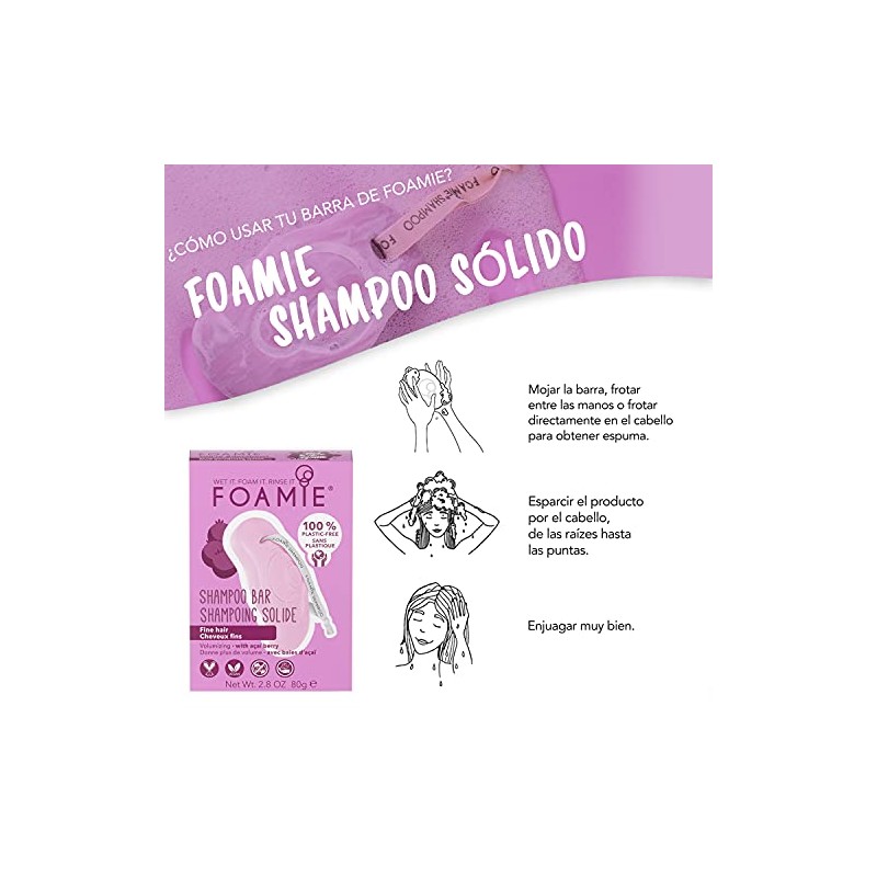 FOAMIE Shampoo Sólido para Cabello Fino y Delgado sin Sulfatos