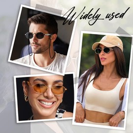 MEGAVOW Retro Oval Sunglasses for Women Men, Trendy Small Oval Sun Glasses Vintage Steampunk Sunglasses Mini Hippie Sunglasses UV400 Protection