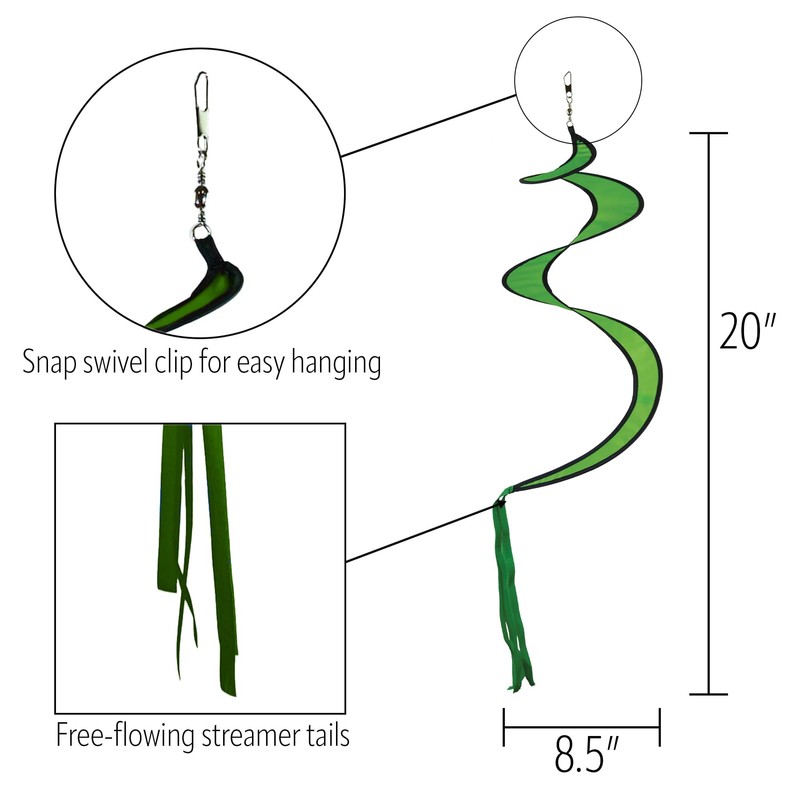 In the Breeze 29-Inch Green Twister Tail, 5077