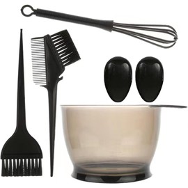 Hair Dye Bowl and Brush Kit - Hair Dying Tools Kit, 5 Pcs Tools for Hair Colouring DIY Salon Hair Coloring Bleaching Tools, including Dye Bowl, Dye Brush, Double-Sided Brush, Mixing Rod, Ear Cover