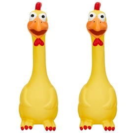 Hungdao 2 Pcs Horse Toys 11 Inches Rubber Chicken Dog Toy Latex Reduce Separation Anxiety Screaming Chicken Toy for Horse Pet (Yellow)
