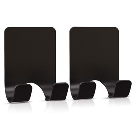 VIS'V Shower Wall Razor Holder, Metal Adhesive Razor Hooks for His and Hers, Waterproof, Black, 2 Pcs