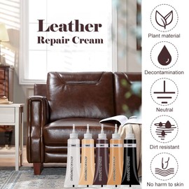 HASAIKA Lederreparatur Creme, Leder Restaurator, Mischbare Lederreparatursets für Sofa, Lederjacke, Autositz, Schuhe, Mäntel, 5 Farben
