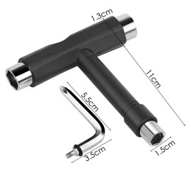 TRIXES Black 5 Way Scooter/Skateboard/Longboard Tool with Key Turner