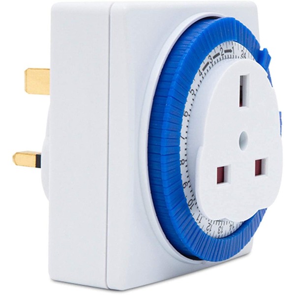 24 Hour Segment Timer Switch, Programmable On/Off Function, UK Mains