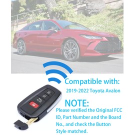 Smart Key for Toyota Avalon 2019-2022, Alliskeys Key Fob Fit for HYQ14FBC 231451-0351 8990H-07070 8990H-07080