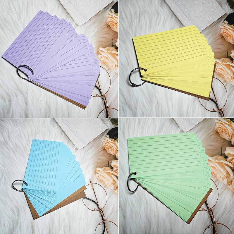 BCENG Pack of 500 Lined Index Cards 12.8 x 7.5