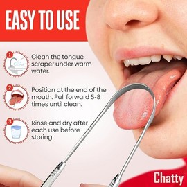 Premium Stainless Steel Tongue Scraper with Travel Cases (Pack of 2), Fresh Breath, Restored Taste, U Shape Cleaner, Essential Kit, Bad Breath Treatment