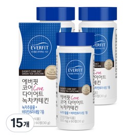 Everfit Core Diet Green Tea Catechin, 60 tablets, 15 pcs / 에버핏 코어 다이어트 녹차카테킨, 60정, 15개