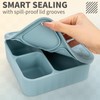 Silicone Bento Box 3 Compartment Lunch Containers,Reusable Lunch Box Containers