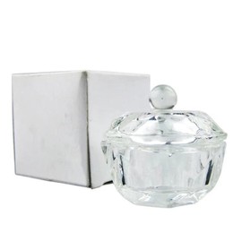 HUIOP Acrylic Liquid Powder Dappen Dish Bowl with Lid Crystal Glass Cup Nail Art Tool for Manicure Care Nail Treatment, Transparent
