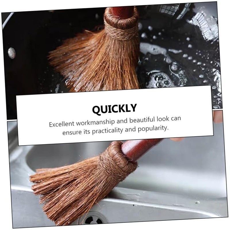 Ciieeo 1PC Handmade Coconut Fiber Pot Brush Kitchen Cleaning Tool
