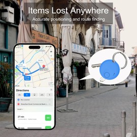 Air Tracker Tags.Smart Tag Item Finder Works with Apple Find My (iOS Only) App,Keys Finder and Item Locator for Luggage, Backpack, Suitcases, Replaceable Battery (Blue)