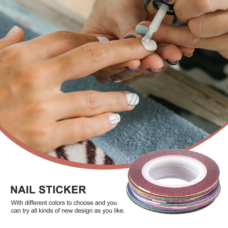 FRCOLOR 14 Rolls Nail Art Line Pen Dispenser Strips Stickers