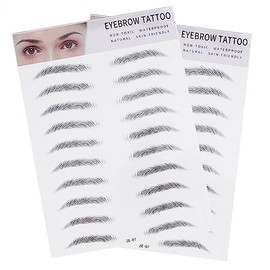LALAFINA Eyebrow Sticker Tool Temporary Hair-like Eyebrows for Men Women No Recovery Time Black Type 7