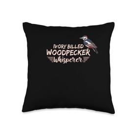 Ivory Billed Woodpecker Bird Feeder House Birdwatching Throw Pillow