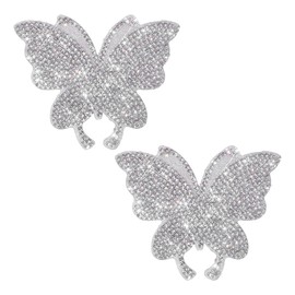 2PCS Crystal Car Stickers Butterfly Bling Rhinestone Decals, Self Adhesive Car Decoration Stickers Glitter Rhinestones Decal, Car Decals Interior Accessories for Car Bumper Window Laptops