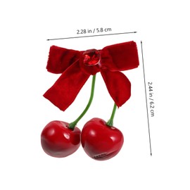 TOVINANNA Cherry Hair Accessories 1 Pair Bow Hair Clips Small Cherry Claw Clip Velvet Headband for Women Girls