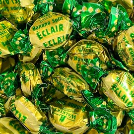 Walkers Nonsuch Banana Toffee Eclairs 250g Bag Resealable Pouch Banana Split Retro Sweets