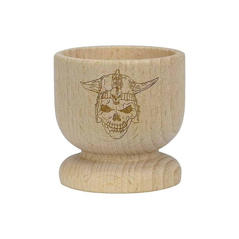 'Viking Skull' Wooden Egg Cup (EC00023378)