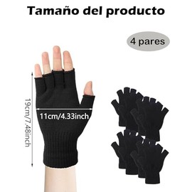 4 Pares Guantes Sin Dedos, Guantes Sin Dedos Mujer, Guantes Sin Dedos Hombre, Adecuado para Correr, Ciclismo, Patinaje, Patineta, Bolas De Nieve y Otras Actividades Al Aire Libre