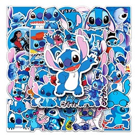 50 pegatinas de puntadas, vinilo reutilizable de dibujos animados de Lilo y puntadas, calcomanías impermeables para botellas de agua, regalos para niños, adolescentes, portátil, juguete para decorar