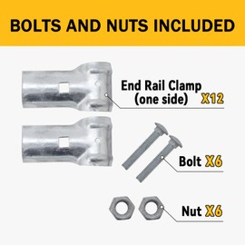 POASLWIKQ T Pipe Clamp Pipe Connector,End Rail T Clamp (1-3/8" x 1-3/8"),Chain Link Fence T Clamp,Thin Pipe Fence Pipe Clamps, Galvanized Steel T Chain Link Fence Post Bracket 6 (Sets)