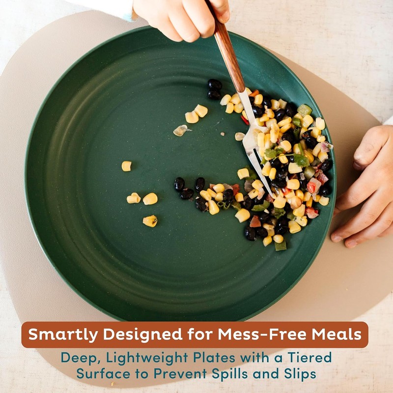 Nook Theory Reusable Wheat Straw Plates 8 Pcs - Non
