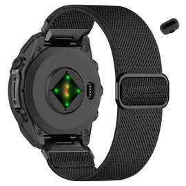 Farluya Elastic Nylon 22mm Watchband Compatible with Garmin Fenix 8 47mm/Instinct 3 45mm,Soft Adjustable Sport Strap for Fenix 7 Pro/7/6 Pro/6/5 plus/5/Forerunner 965/Approach S62 Men Women