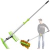 2-in-1 Leaf Grabber Rake Back Saving, Ergonomic Leaf Scoops Claws