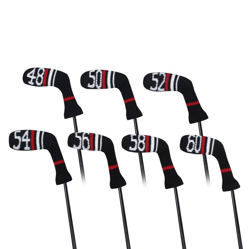 Knitted Wedge Golf Iron Headcovers 7 PCS Club Protector 48,50,52,54,56,58,60