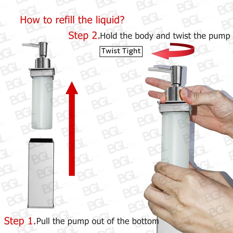 bgl Stainless Steel Soap Dispenser - Chrome Shower Gel Dispenser
